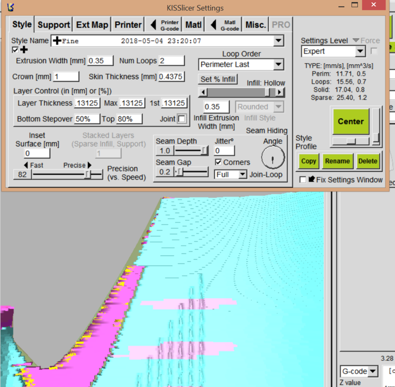 Jagged edges in KISS with settings