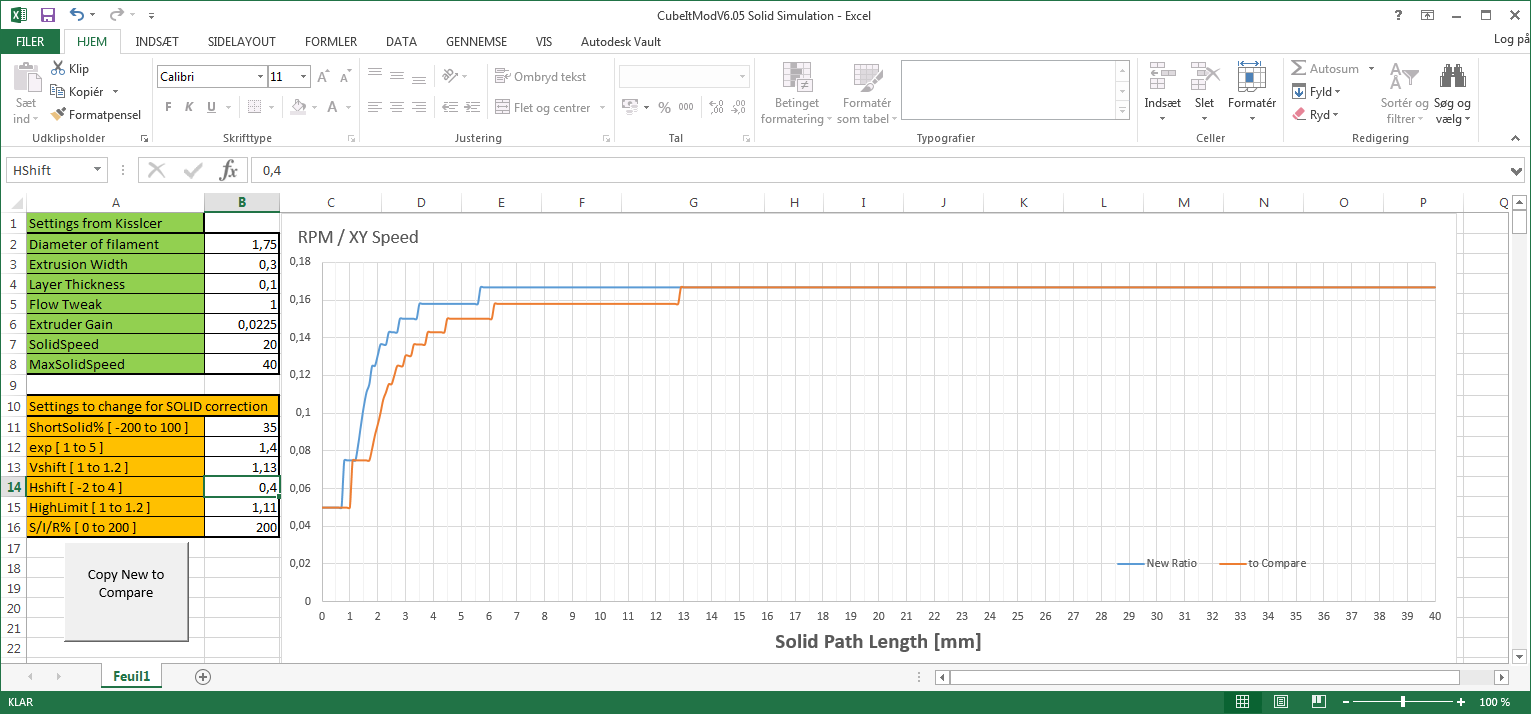 Excel settings