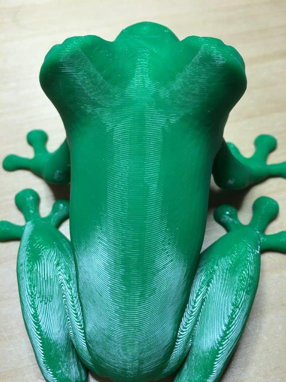 Smooth Print on Top of Frog.  Printed at 2.4 mm / sec Perimeter
